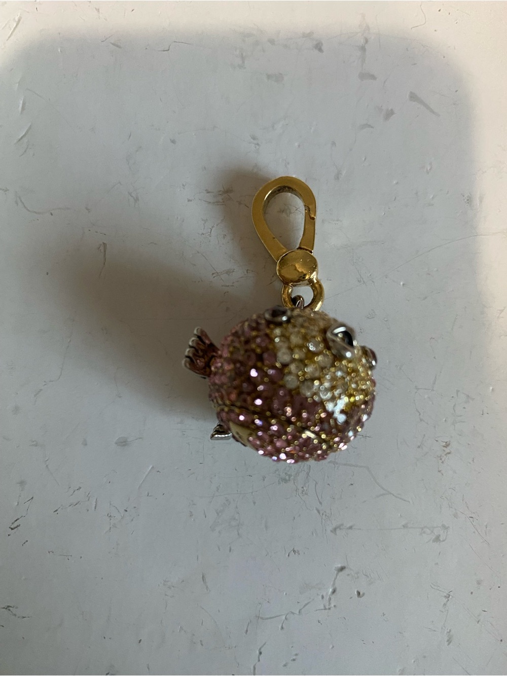 Crystal Puffer Fish Charm - Pink and Gold Juicy Couture